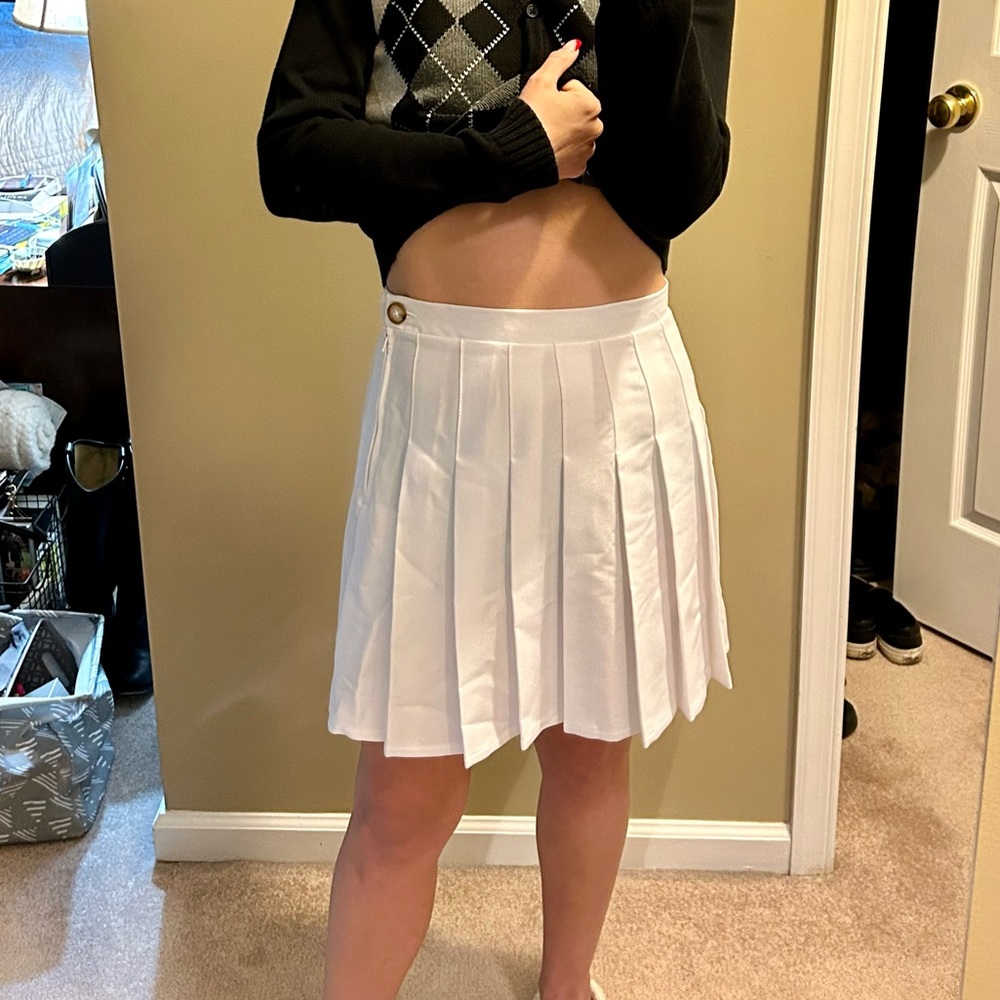 Wild Fable Pleated Skirt White